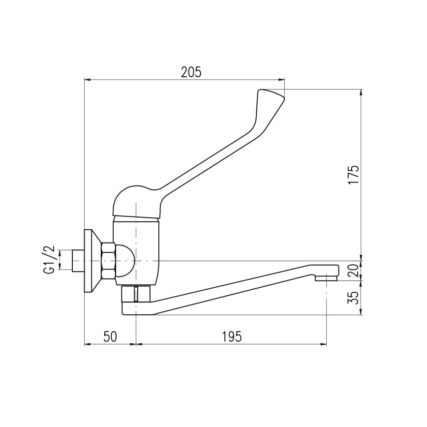 RAV Slezák SA601.5/26 - Waschtischarmatur mit Pflegehebel SAZAVA 23 cm glänzender Chrom