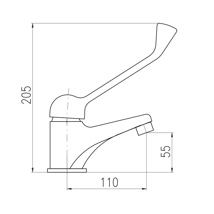 RAV Slezák SA626.0 - Waschtischarmatur mit medizinischem Hebel SAZAVA 20,5 cm Hochglanz-Chrom