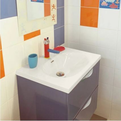 RAV Slezák SE326.0 - Waschtischarmatur JUNIOR 18,2 cm rot/blau