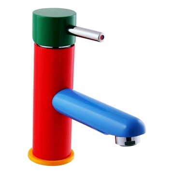 RAV Slezák SE426.0 - Waschbeckenarmatur JUNIOR 15,7 cm rot/blau/grün