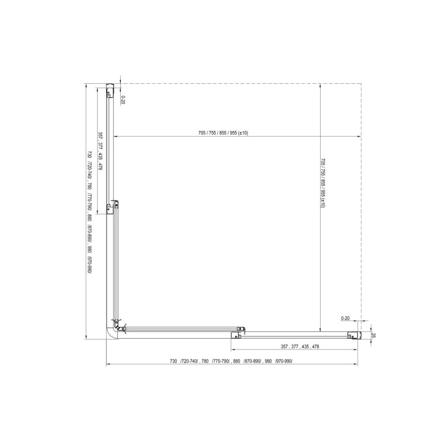 Ravak 14V701O2ZGS - Duschkabine SUPERNOVA 90x90 cm weiß