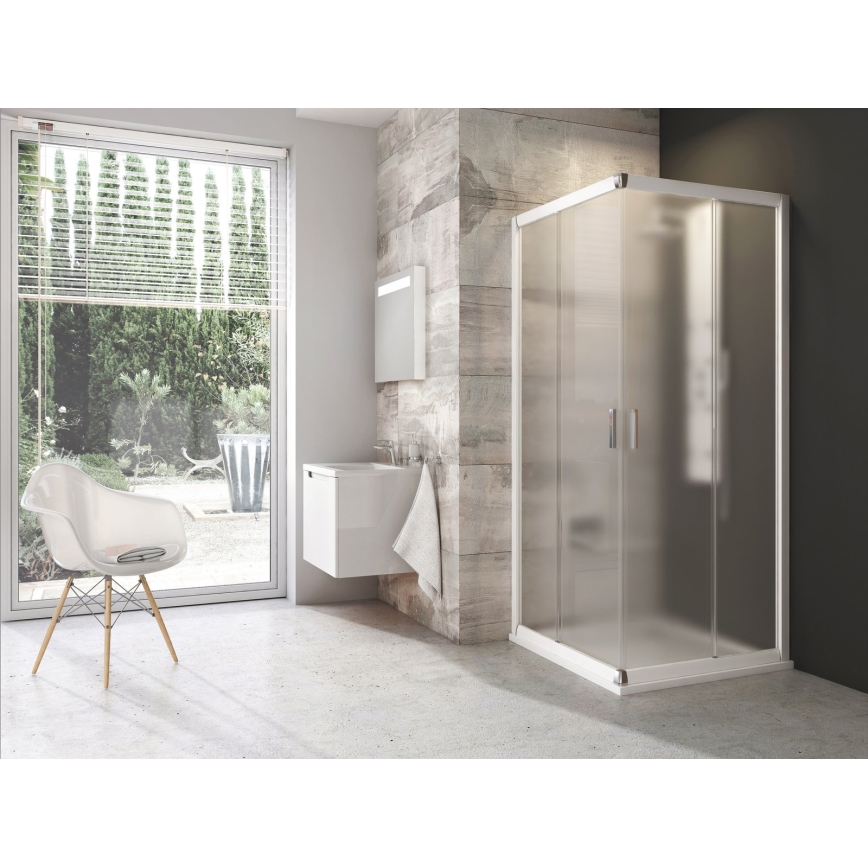 Ravak 1LV40100ZG - BLIX Eck-Duschkabine, vierteilig, 80×80 cm, weiß