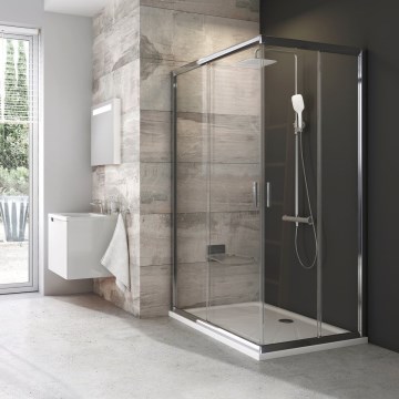 Ravak 1XV70C00Z1 - Duschkabine BLIX 90x90 cm, glänzender Chrom