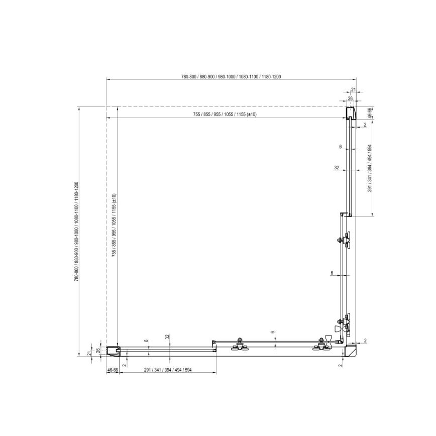 Ravak 1XVG0C00Z1 - Duschabtrennung BLIX 120x190 cm glänzender Chrom