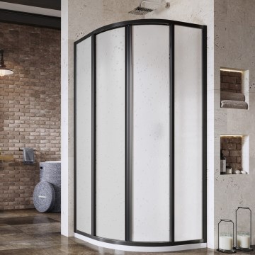 Ravak 3114O30211 - SUPERNOVA Viertelkreis-Duschkabine, vierteilig, 80x80 cm, schwarz