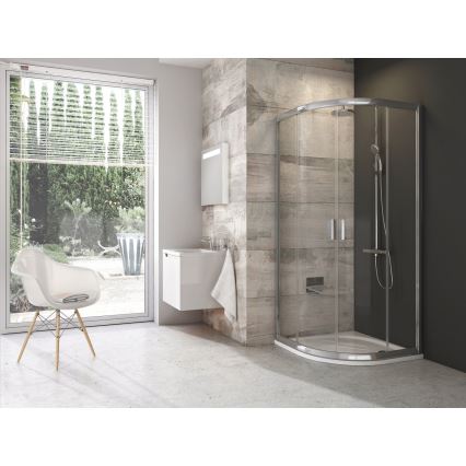 Ravak 3B240C00Z1 - Viertelkreisförmige vierteilige Duschkabine BLIX 80x80 cm, glänzender Chrom