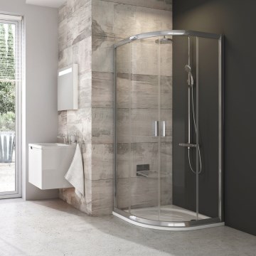 Ravak 3B240C00Z1B - Viertelkreis-Duschkabine BLIX 80x80 cm, vierteilig, glänzender Chrom