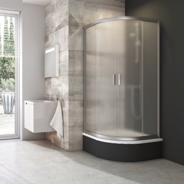 Ravak 3B240U40ZG - viertelkreisförmige, vierteilige BLIX-Duschabtrennung 80x80 cm, satiniert