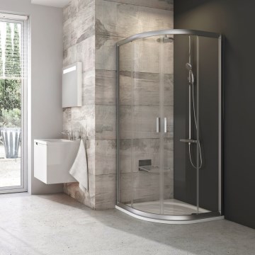 Ravak 3B270U00Z1 - Viertelkreis-Duschkabine BLIX, vierteilig, 90x90cm, mattierter Chrom