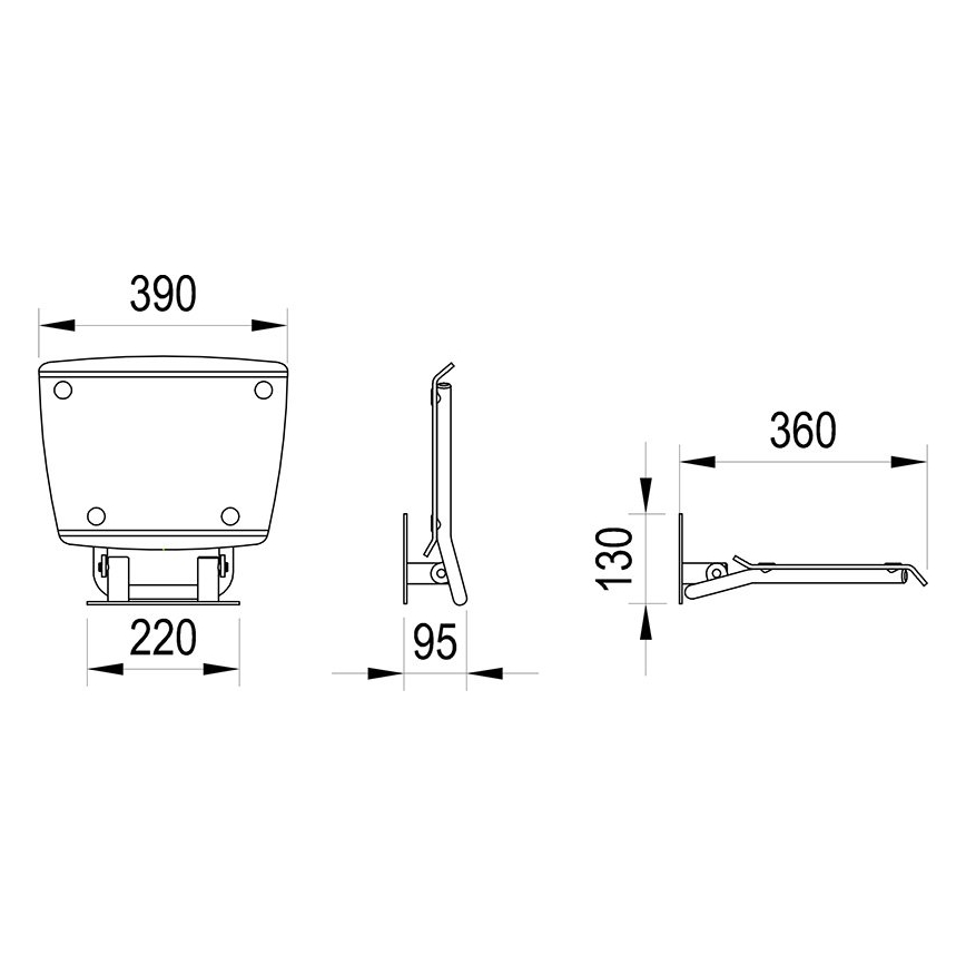 Ravak B8F0000052 - Klappbarer Duschsitz OVO aus Edelstahl