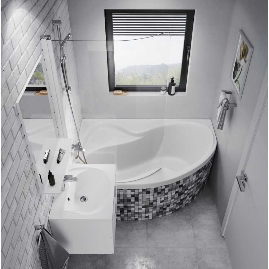 Ravak CM21000000 - Eckbadewanne ROSA 160x105 cm Acryl/weiß