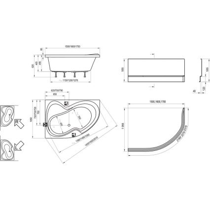 Ravak CM21000000 - Eckwanne ROSA 160x105 cm Acryl/weiß