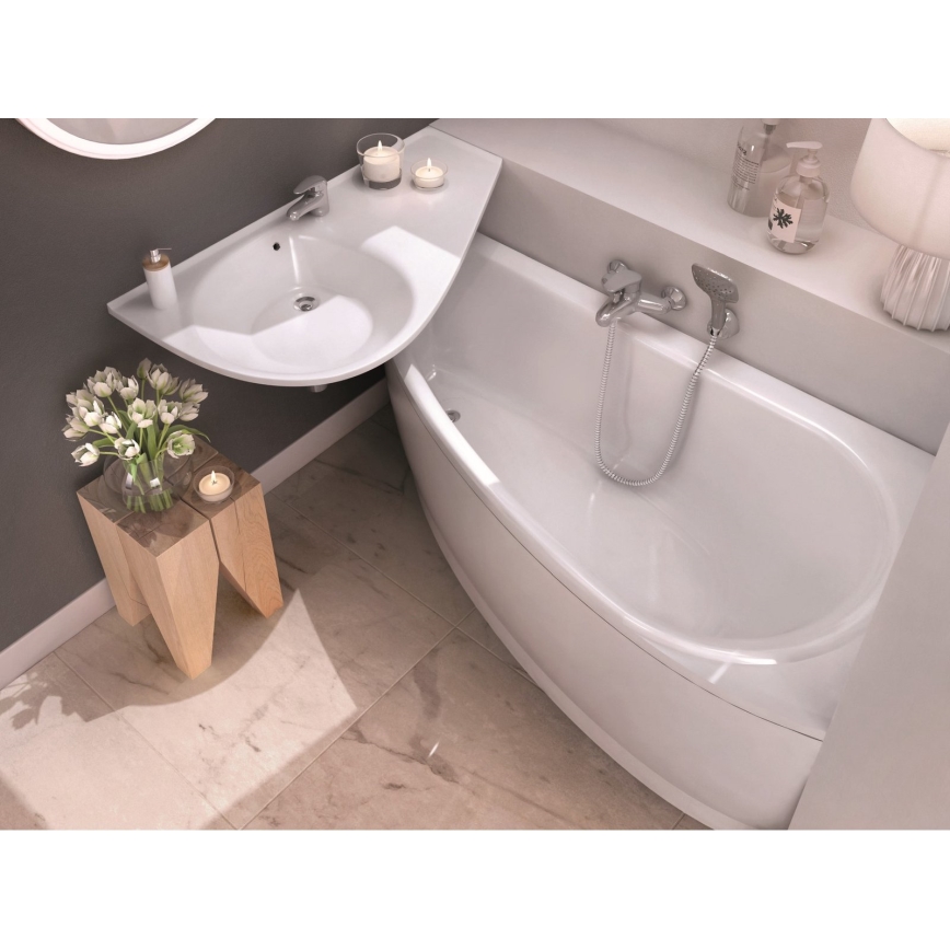Ravak CS01000000 - Eckbadewanne AVOCADO 150 x 75 cm, Acryl/weiß