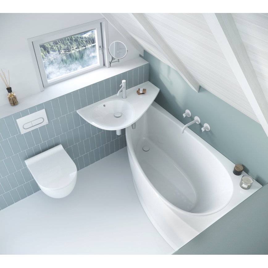 Ravak CS01000000 - Eckbadewanne AVOCADO 150 x 75 cm, Acryl/weiß