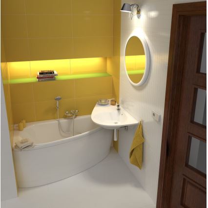 Ravak CT01000000 - Eckwanne AVOCADO 150x75 cm Acryl/weiß