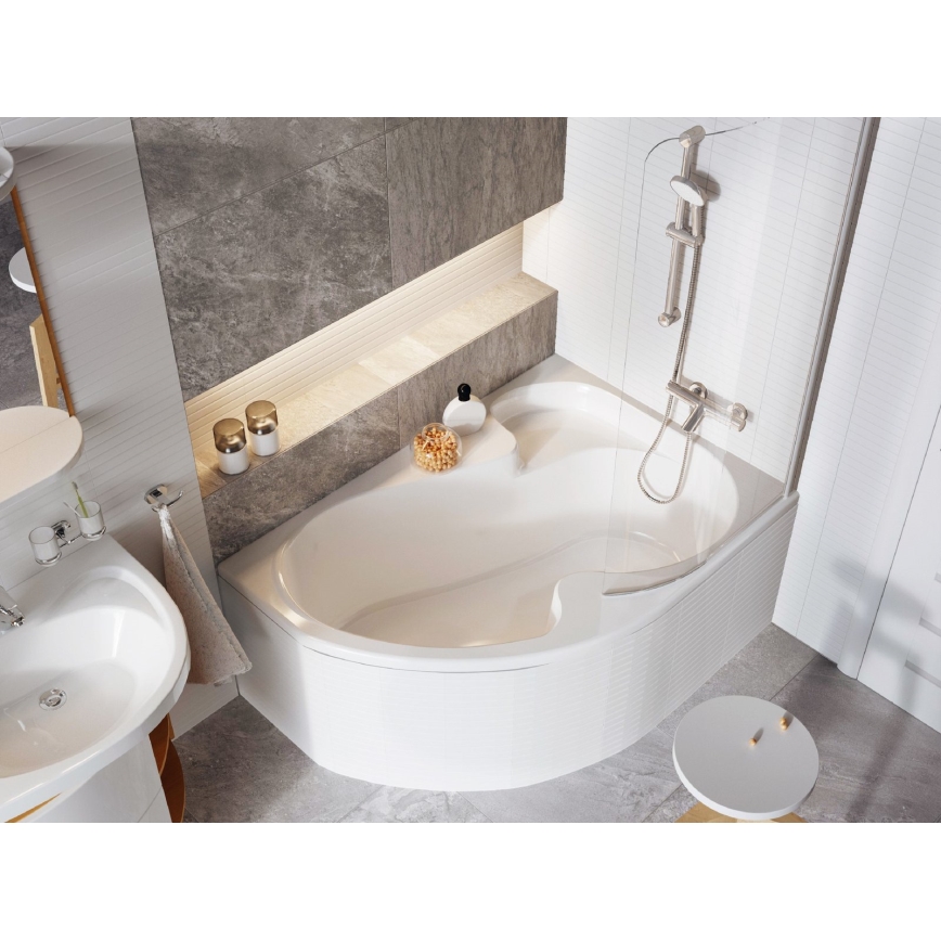 Ravak CV01000000 - Eckbadewanne ROSA 140 x 105 cm, Acryl/weiß