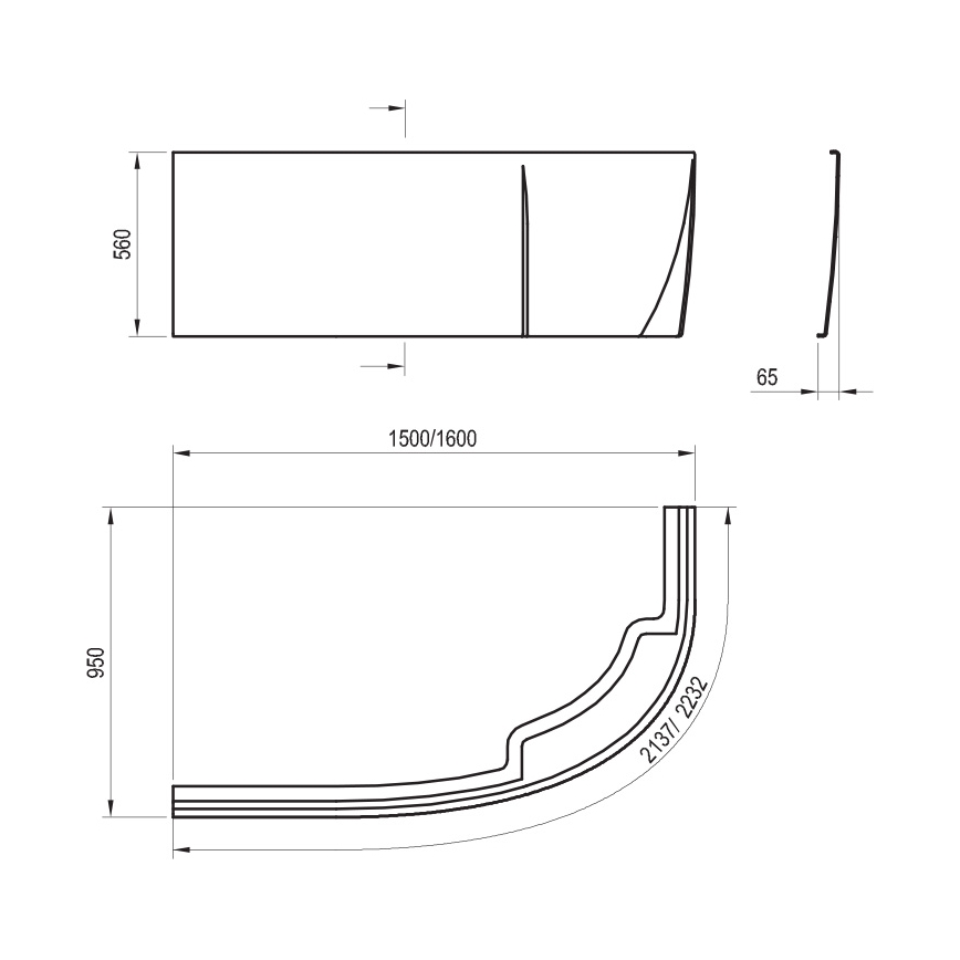 Ravak CZ57100A00 - Frontpanel für Badewanne ROSA 160 cm, Acryl/weiß