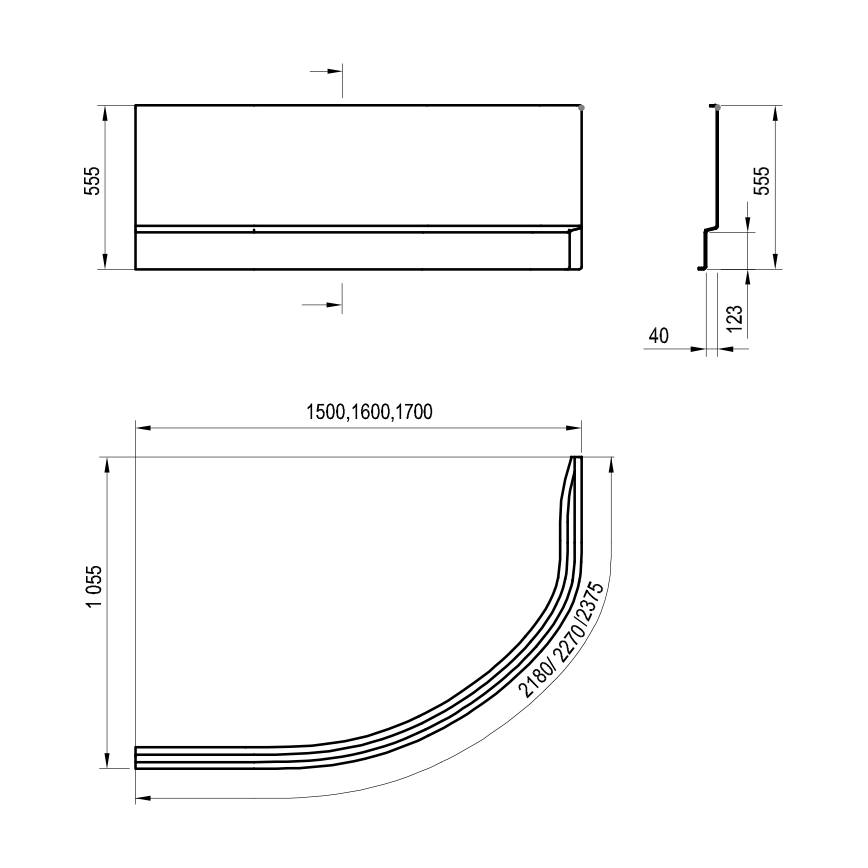 Ravak CZL1200AN0 - Wannenverkleidung ROSA 160 cm, Acryl/weiß