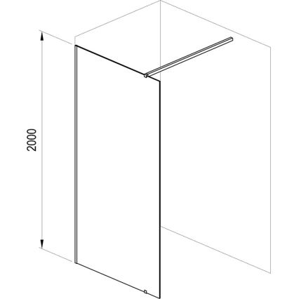 Ravak GW9WA030SZ1 - Walk-In-Dusche 100 x 200 cm, schwarz