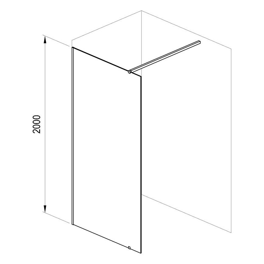 Ravak GW9WA030SZ1 - Walk-In-Dusche 100 x 200 cm, schwarz