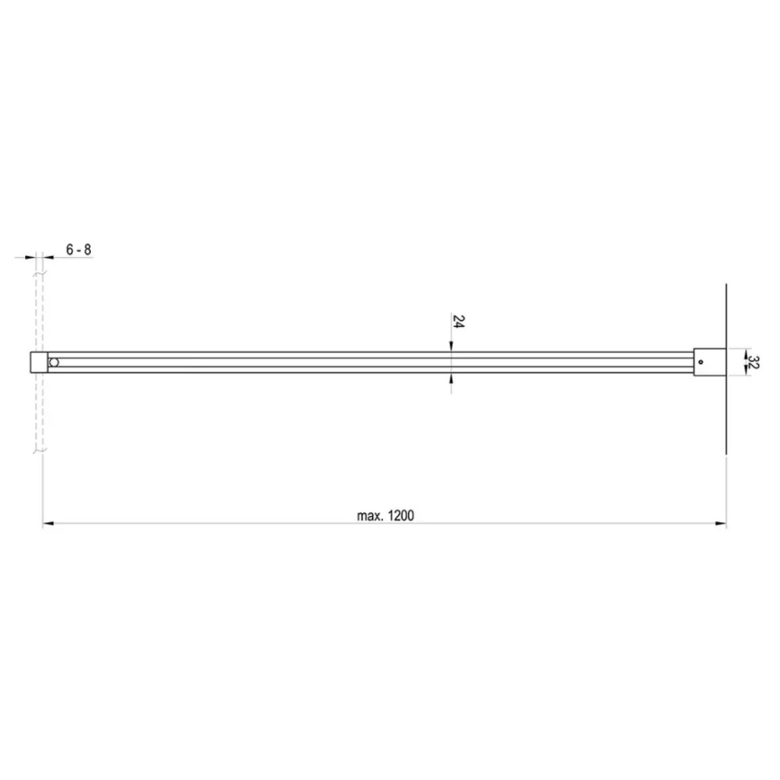 Ravak GWD01000A098 - Strebe für Duschabtrennung WALK-IN 120 cm, glänzender Chrom