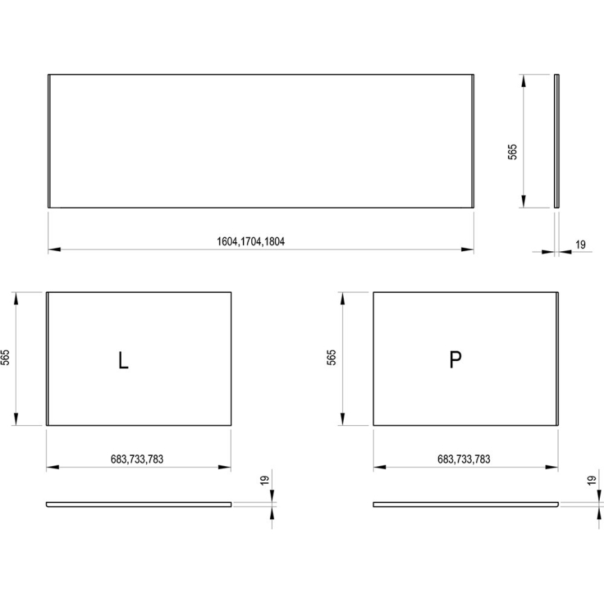 Ravak X000001695 - Frontblende für Badewanne 170 cm Spanplatte/weiß