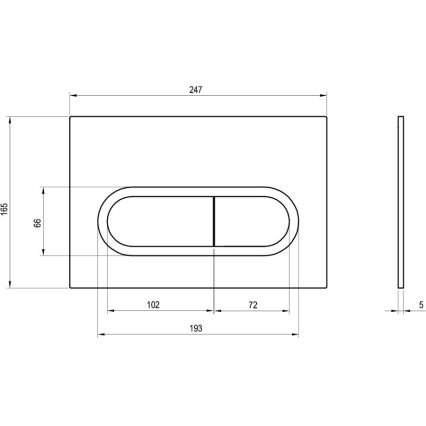 Ravak X01797 - Betätigungsplatte 24,7x16,5 cm CHROME schwarz
