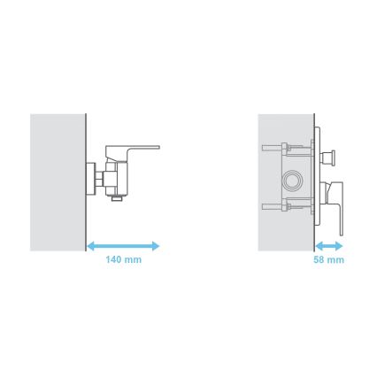 Ravak X070052 - Basiskörper für Unterputzarmaturen R-BOX 15,2x11,9 cm