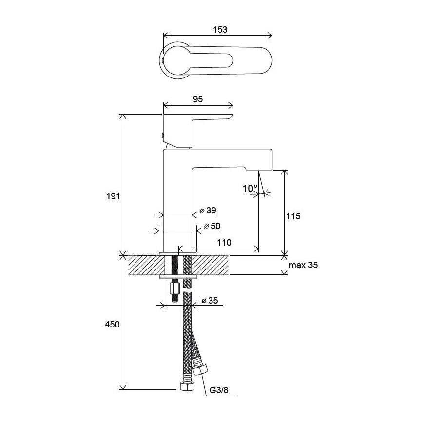 Ravak X070113 - Waschtischarmatur PURI 19,1 cm, Hochglanz-Chrom