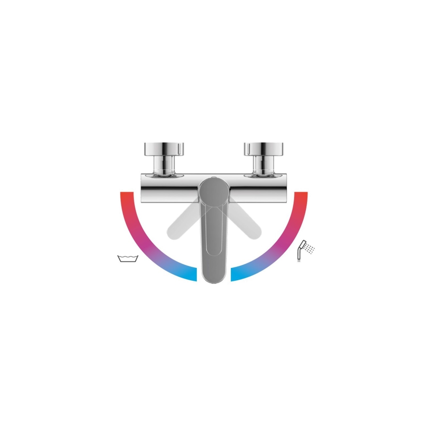 Ravak X070115 - Wannenarmatur PURI, glänzender Chrom