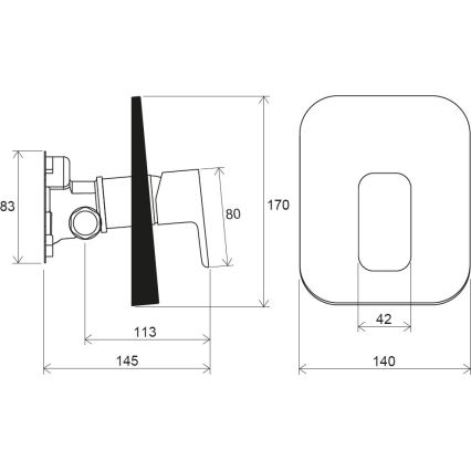 Ravak X070137 - Duscharmatur zur Unterputzmontage R-BOX, hochglänzender Chrom