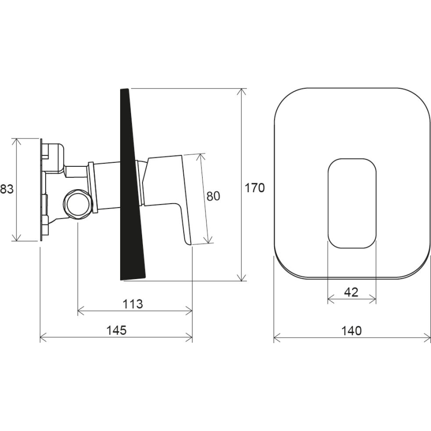 Ravak X070137 - Duscharmatur zur Unterputzmontage R-BOX, hochglänzender Chrom