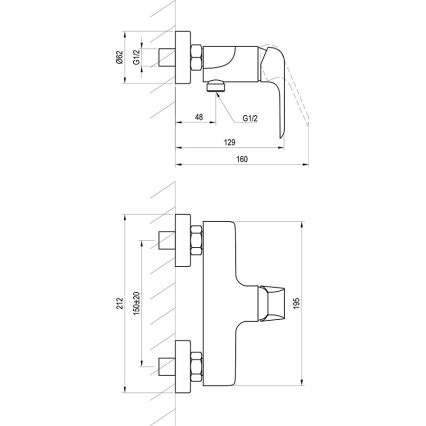 Ravak X070177 - Duscharmatur FLAT matt schwarz