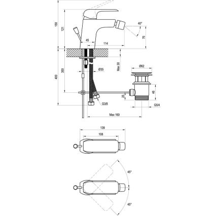 Ravak X070178 - Bidetarmatur FLAT matt schwarz