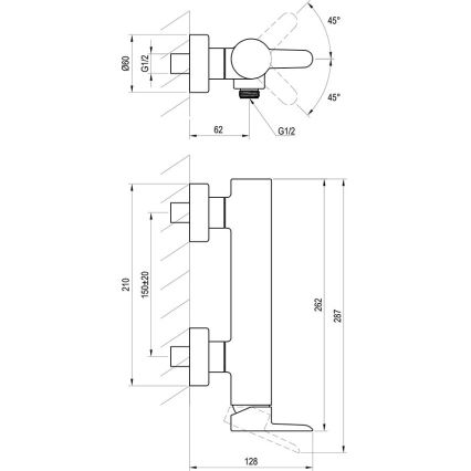 Ravak X070187 - Duscharmatur PURI schwarz