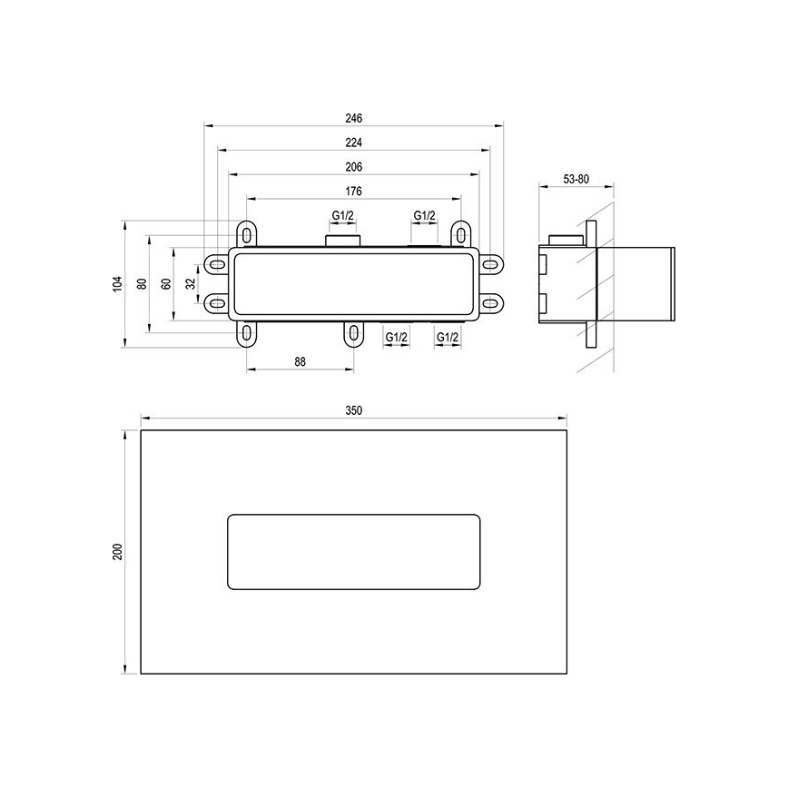 Ravak X070233 - Einbaukörper für Unterputzarmaturen R-BOX 10,4x24,6 cm