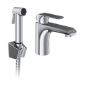 Ravak X070438 - Waschtischarmatur mit Bidetbrause FLAT, glänzender Chrom
