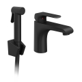 Ravak X070439 - Waschtischarmatur mit Bidetbrause FLAT matt schwarz