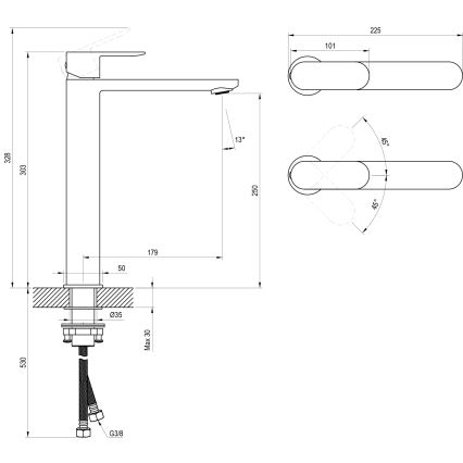 Ravak X070447 - Waschtischarmatur CHROME 30,3 cm glänzender Chrom