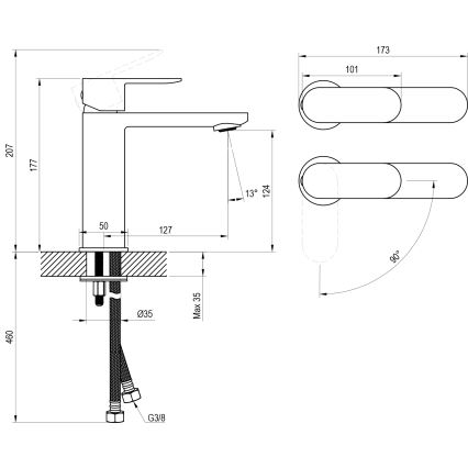 Ravak X070448 - Waschtischarmatur CHROME 17,7 cm Hochglanzchrom
