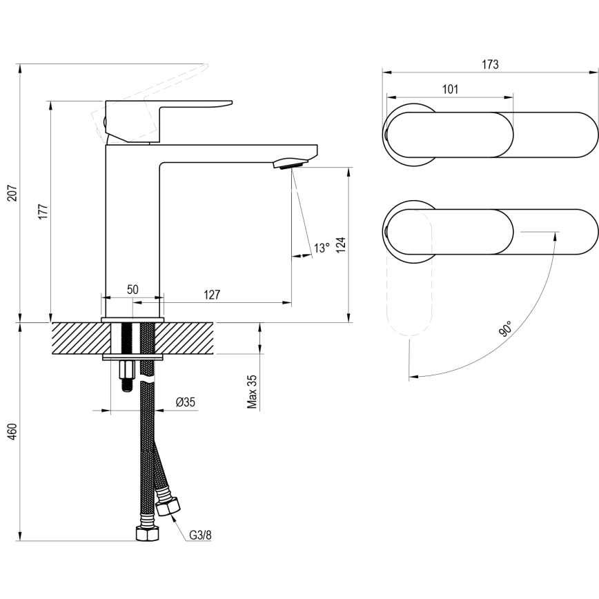 Ravak X070448 - Waschtischarmatur CHROME 17,7 cm Hochglanzchrom