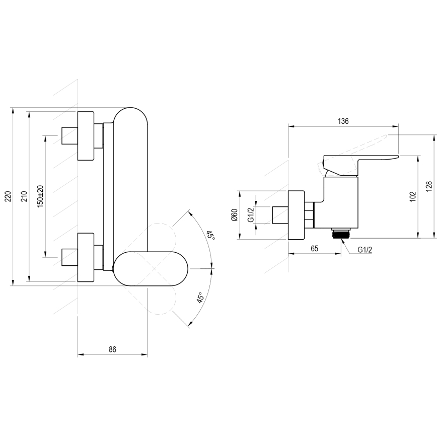 Ravak X070452 - Duscharmatur CHROME glänzendes Chrom