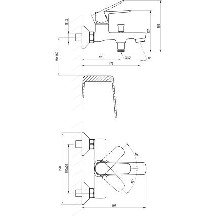 Ravak X070473 - Badewannenarmatur LIFE glänzender Chrom