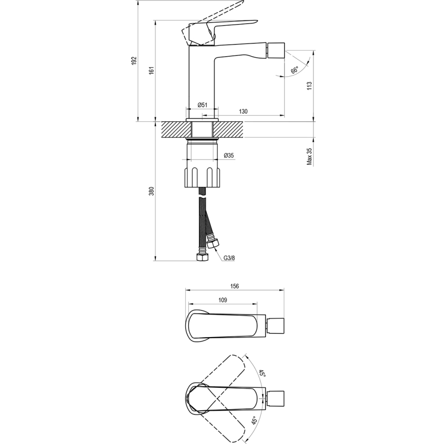 Ravak X070475 - Bidetarmatur LIFE, glänzender Chrom