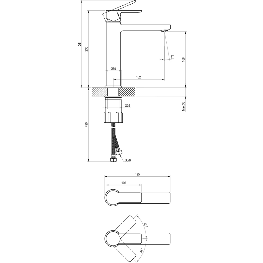 Ravak X070483 - Waschtischarmatur SOLAR 23 cm, Hochglanzchrom