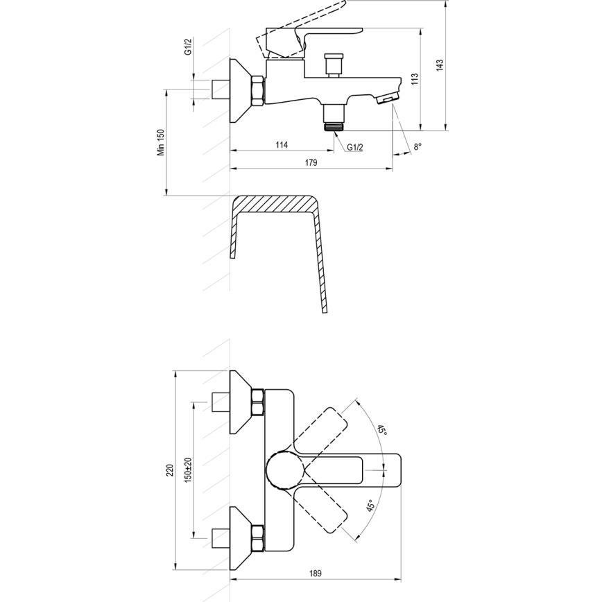 Ravak X070491 - Badewannenarmatur SOLAR Schwarz