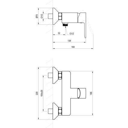 Ravak X070492 - Duscharmatur SOLAR schwarz
