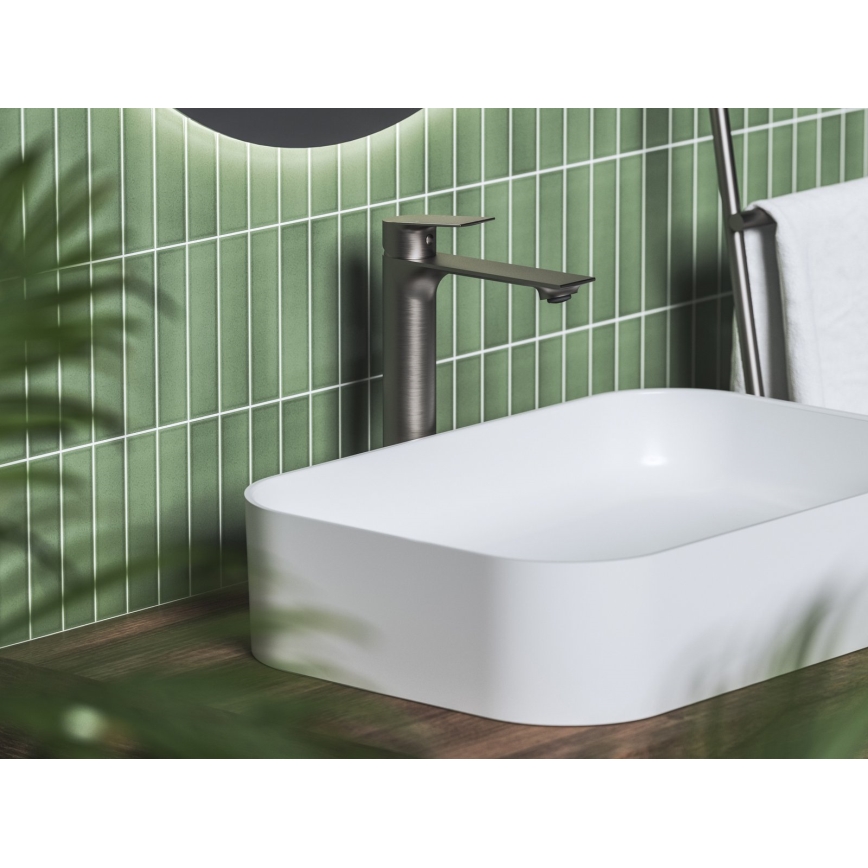 Ravak X070653 - Waschtischarmatur PLAN 30 cm, gebürstetes Graphit