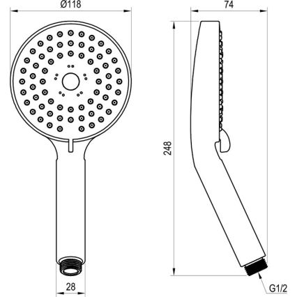 Ravak X07P009 - Handbrause FLAT glänzender Chrom