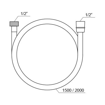 Ravak X07P568 - Kunststoff-Duschschlauch 150 cm schwarz